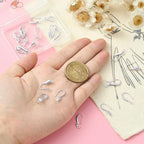 Beebeecraft 1 Box 24Pcs 6 Styles Cubic Zirconia Earring Hooks Sterling Silver Plated Brass French Ear Hooks with Loop for Jewelry Making DIY Earring Crafts - color: 6 Style Earring Hooks Silver