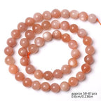 Stone Beads, 60pcs Sunstone, 6mm Round Loose Beads for Jewelry Making, Bracelets, with Bag, String & Card - color: Sunstone, size: 6mm