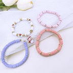 10 Strands Clay Bead, Neutral Heishi Beads for Bracelet Stack, Earth Tone for Adults, Kit for Friendship Bracelets(White) - color: White