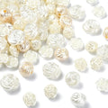 LiQunSweet 200 Pcs 4 Styles Rose Shape ABS Plastic Imitation Pearl Beads Flowers Loose Spacer Beads for DIY Jewelry Crafts Gifts - color: Rose Shape Imitation Pearl Beads_200 Pcs