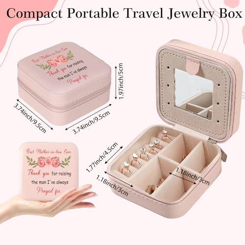 Mother in Law Gifts from Daughter-in-Law Christmas Valentines Mothers Day Birthday Gifts for Mothers in Law Future Mother-in-Law Wedding Gift Pink Portable Travel Jewelry Box Jewelry Case - color: mother in law