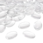Craftdady 100Pcs Transparent Glass Cabochons 30x20mm Oval Clear Glass Flat Back Dome Tile Cabochons Covers for Photo Pendant Jewelry Making - color: Transparent Clear, size: 30x20mm Oval