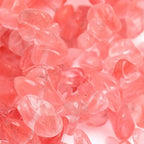 HAAMIIQII 5-8mm Cherry Quartz Crystal Chips Irregular Chip Stones Loose Gemstone Energy Healing Beads for Jewelry Making Strand 30 Inch - color: Cherry Quartz