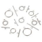 12 Sets OT Toggle Clasps Stainless Steel Toggle Jewelry Clasps T-Bar Closure Clasp Fastener IQ End Connectors for DIY Necklace Bracelet Jewelry Making - color: Stainless Steel-OT Clasp