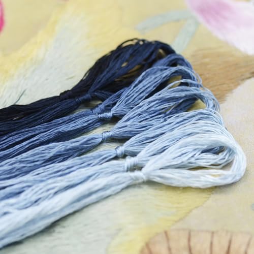 8 Skeins Mulberry Silk Floss Embroidery Thread Floss-Cross Stitch Threads China Silk Woven Jewelry Threads DIY Sewing Kits (08) - color: 08