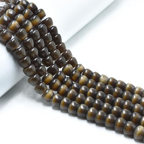 30pcs 10x13mm Brown Cat's Eye Apple Shape Stone Loose Gemstone Beads Semi-Precious Craft Supplies for DIY Jewelry Making - color: Apple10x13mm Brown