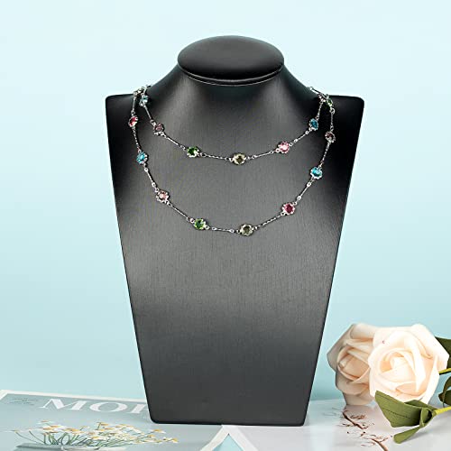 16.4 Feet Multicolor Rhinestone Jewelry Making Chains Bulk, Silver Plated Brass Chain for Jewelry Making with Open Jump Rings and Lobster Clasps - color: Colorful Rhinestone- Silver