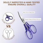 PAFASON Small Travel Embroidery Scissors Set Curved Straight Tip All Purpose for Quilting Sewing Knitting Crafting Cross Stitch Crochet Thread Yarn Paper Fabric Detail Multipurpose Cutting Safety Case - style: Contemporary