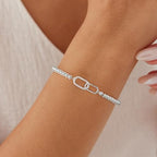Mothers Day Gifts - Beaded Bracelets for Women 14K Silver Gold Plated Stretch Handmade Ball Bracelets Cute Charm Bracelet Dainty Stackable Cross Heart Bow Wave CZ Circle Trendy Jewelry Easter Gifts - color: zirconia-square-silver