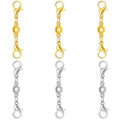Magnetic Necklace Clasps and Closures, S925 Sterling Silver Magnetic Clasp Converter, Double Lobster Clasp Design (6pcs Gold Silver) - color: 6pcs gold silver