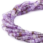 Natural Amethyst Heishi Spacer Beads Loose Semi Precious Flat Round Gemstone Disc Shape Stone for Beading Jewelry Making 4x2mm 15.5" - color: Amethyst