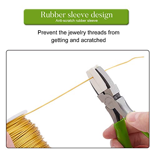 BENECREAT Double Nylon Jaw Pliers Flat Nose Pliers with Adhesive Jaws for DIY Jewelry Making Hobby Projects, Green - color: Green