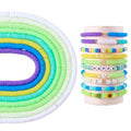 Elecrelive 2640 pcs Polymer Clay Beads 6 mm Handmade Clay Beads Vinyl Heishi Beads Disc Flat Beads for Summer Boho Surfer Choker Necklace Bracelet Earrings Jewelry Making (8 Strands,Green) - color: Green