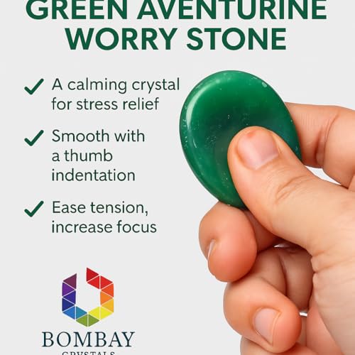 Green Aventurine Worry Stone – Genuine Polished Palm & Thumb Stone for Luck, Heart Chakra & Travel Mindfulness Gift - color: Green Aventurine