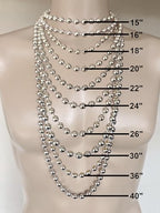DragonWeave Jewelry 9.5mm Extra Large Silver Steel Ball Chain Mens Necklace Extra Durable Color Protect Finish ANY LENGTH
