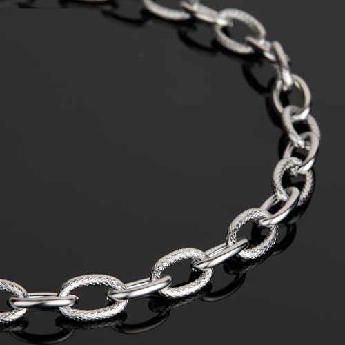 UMAOKANG 2 Yard Stainless Steel Chain for Jewelry Making Embossed Oval Link Chain Necklace DIY for Men and Women Jewelry DIY Accessories - color: Oval (Steel)