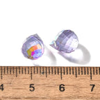 100pcs Lilac Glass Teardrop Beads Charms Water Drop Faceted AB Color Plated Beads Top Drilled Sparkly Prisms Chandelier Dangle Charms for DIY Earrings Necklace Bracelet Jewelry Craft 10.5x8mm - color: Lilac
