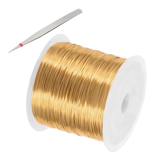 PATIKIL 24 Guage/ 0.5 mm 171 Feet Jewelry Craft Wire, Copper Beading Wires with Plier for Beading Jewelry Making Supplies Earrings Bracelets Accessories Sculpture Gardening, Rose Gold - size: 171 feet x 24 Guage