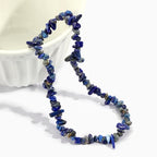 Raw Crystal Necklaces for Women 5-8mm Handmade Natural Stone Necklace Beaded Choker Necklace Healing Crystal Necklace Gemstone Necklace Raw Crystal Beaded Necklace for Her - style: Lapis Lazuli