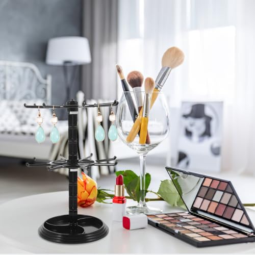 Didiseaon 2layer Rotating Necklace Display Stand for Jewelry Organization Small Accessory Rack for Necklaces Bracelets Keychains and Earrings Stylish Desktop Home Decor