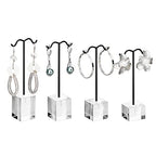 MOOCA Enhance Your Jewelry Presentation with the 4 Pcs Set Acrylic Earring Display Stand - Perfect Showcase for Earrings, Countertop T Stand, and Stylish Jewelry Display, Black Color - color: Black