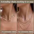 4Pcs Silver Necklace Extenders for Women 14k Extender Chain for Bracelet Anklet Waist for Jewelry Making - color: silver A