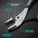 DURATECH 8 Inch Slip Joint Pliers, Pliers Tool with Comfortable TPR Handle, High Carbon Steel, Strong Sharp Teeth, Pliers for Tightening, Loosening and Gripping Nuts and Bolts (Pack of 2) - size: 8 Inch (Pack of 2)