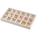 Skrfren Jewelry Drawer Organizer Inserts Earring Tray 18 Grids Stackable Display Case for Rings Studs Jewelry Organizers and Storage(8.3x4.7x0.9inch)