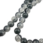 DandS ltd Crackle Lampwork Glass Beads for Jewelry Making, Black & White, Vibrant DIY Bracelets, Necklaces, Beading Supplies & Craft Kits for Handmade Jewelry, 80pcs 0.39 inch (10mm), #J260-10 - color: Black & White