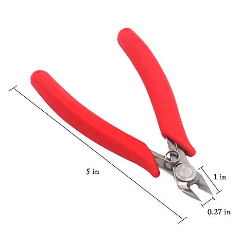 Flush Cutters Pliers 5 Inch Precision Side Cutter Small Wire Cutting Pliers Sprue Cutter for Plastic Model jewelry Making, 4 Pack
