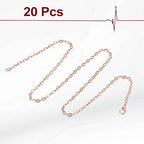 HARFINGTON 20 Pack 18 Inch Necklace Chains Bulk 3.2mm Rose Gold Plated Cable Chains with Lobster Clasps for Jewelry Making - color: Rose Gold, size: 18 Inch x 3.2mm