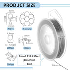 BENECREAT 130 Feet 7 Strand Stainless Steel Beading Wire 0.6mm, with Accessories for Jewelry Making - size: 0.6mm, style: 7 Strand