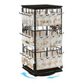Yuehuam 360 Rotating Earring Display Stand, 48 Hooks Jewelry Rack with Wooden Base for Earring Card Selling, Earring Holder Organizer for Vendors