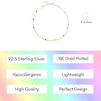 Dainty Gold Necklace for Women,Trendy 18k Gold Vermeil Sterling Silver Choker Necklace Thin Beaded Choker Necklaces Womens Simple Jewelry Gift for Valentines Day - color: Mutli - Stone Beaded Necklace