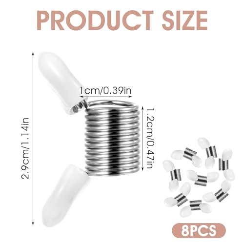 8Pcs Bead Stop for Jewelry Making, Spring Bead Clamps with White Handles Creative Wire Ends Beaded Clip Jewelry Making Tool to Prevent Beads from Falling for Handmade Bracelets and Necklace