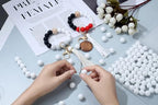 MAIBAOTA 120 Pcs White Silicone Beads - 15 mm Round Beads for Keychain, Pens, Bracelet, Necklace Making - Bulk Craft Kit - color: White