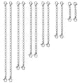 UUBAAR 12 PCS Necklace Extenders - Stainless Steel Necklace Extension Chain for Jewelry, Bracelets & Anklets (1"-6" Lengths, Silver) - color: Silver