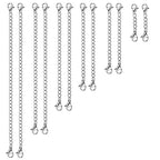 UUBAAR 12 PCS Necklace Extenders - Stainless Steel Necklace Extension Chain for Jewelry, Bracelets & Anklets (1"-6" Lengths, Silver) - color: Silver