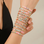 Friendship Bracelets Boho Stackable Bracelets for Women Surfer Heishi Clay Bead Bracelets Stretch Preppy Bracelets Colorful Boho Bracelets for Women - color: 12pcs LUCKY(night light)