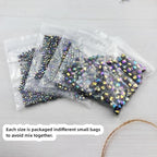 1310pcs Bicone Crystal Glass Beads 2mm 3mm 4mm 6mm 8mm Faceted Crystal Spacer Beads for Bracelets Necklace Pendants Earrings DIY Jewelry Craft Making(Rainbow) - color: Rainbow