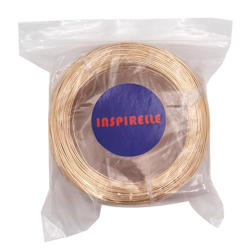 INSPIRELLE 18 Gauge 377 Feet KC Gold Aluminum Craft Wire Bendable Metal Wire for Jewelry Craft Making - color: KC Gold, size: 18 Guage (1.0mm)