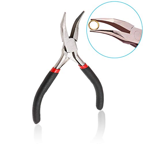 URSKYTOUS 4Pcs Jewelry Pliers Set Jewelry Making Pliers Tools Kit Include Jewelry Making Needle Nose Chain Nose Round Bent Pliers Wire Cutter for Bracelet Beading Craft Jewelry Making Supplies (Black) - color: Cn Black