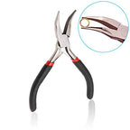 URSKYTOUS 4Pcs Jewelry Pliers Set Jewelry Making Pliers Tools Kit Include Jewelry Making Needle Nose Chain Nose Round Bent Pliers Wire Cutter for Bracelet Beading Craft Jewelry Making Supplies (Black) - color: Cn Black