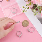 Beebeecraft 1 Box 4Pcs Prong Ring Blanks 925 Sterling Silver Plated Adjustable Prong Ring Setting Component Findings for Jewelry Making Kit Supplies