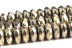 Full Strand 5-6x3MM Champagne Gold Tone Hematite Beads Faceted Rondelle Gemstone Loose Beads Fast Free Supply