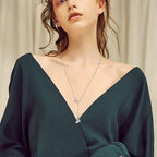 Long Necklace Sterling Silver Larait Bar Y Lariat Long Chain Drop Adjustable Necklace Gift for Her, 30" - style: Calla lily necklace