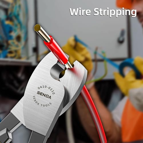 SENDA 10 Inch High Leverage Cable Cutter Heavy Duty Wire Cutting Tool for Aluminum Copper Electrical & Communication Cable, CRV Steel Blade with Ergonomic Comfort Grip - style: Wire Cutters