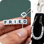 Acrylic Letter Beads 4mm Flat Round, 6mm Square - Beads for Making Friendship Bracelet or Necklace (Square White Plus Black) - color: Square White Plus Black