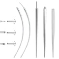 Piercing Taper Insertion Tool for Changing Jewelry – 16G Stainless Steel Piercing Ball Grabber Tool Sets with Curved Threader Tools & Threadless Insertion Pin for Ear Nose Lip Body - color: 16G(1.2mm)