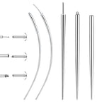 Piercing Taper Insertion Tool for Changing Jewelry – 16G Stainless Steel Piercing Ball Grabber Tool Sets with Curved Threader Tools & Threadless Insertion Pin for Ear Nose Lip Body - color: 16G(1.2mm)